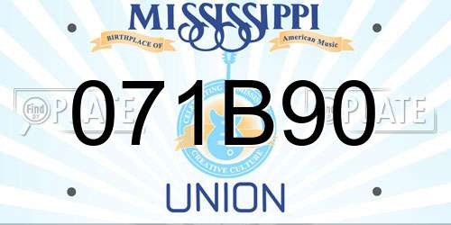 071B90 Mississippi License Plate