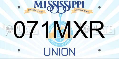 071MXR Mississippi License Plate