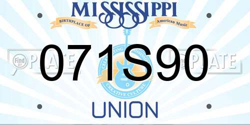 071S90 Mississippi License Plate