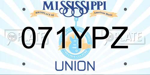 071YPZ Mississippi License Plate