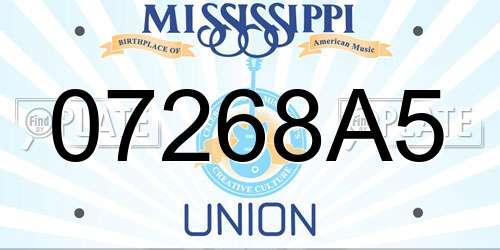 07268A5 Mississippi License Plate