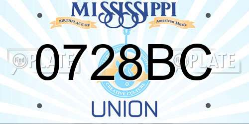 0728BC Mississippi License Plate