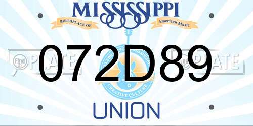 072D89 Mississippi License Plate