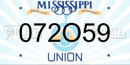 072O59 Mississippi License Plate