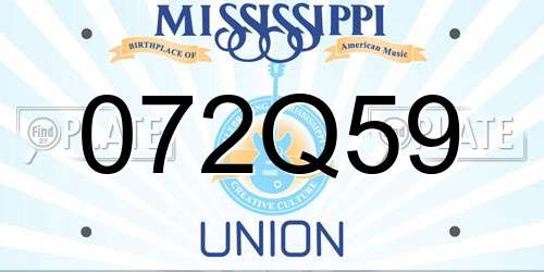 072Q59 Mississippi License Plate