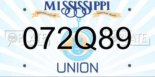 072Q89 Mississippi License Plate