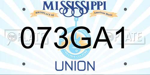 073GA1 Mississippi License Plate
