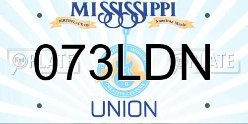 073LDN Mississippi License Plate