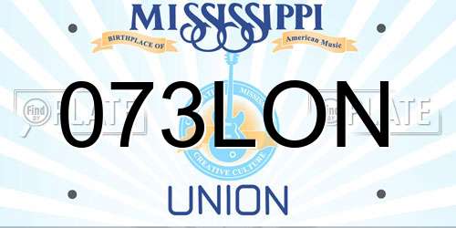 073LON Mississippi License Plate