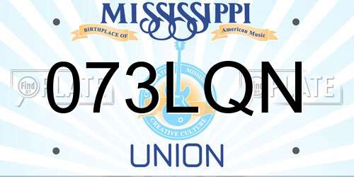 073LQN Mississippi License Plate