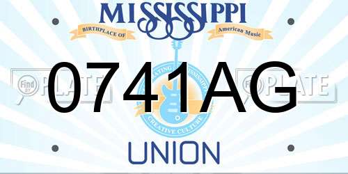 0741AG Mississippi License Plate