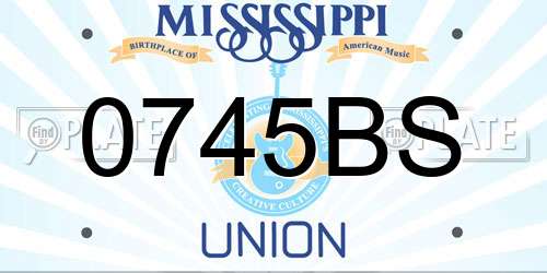 0745BS Mississippi License Plate