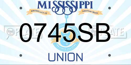 0745SB Mississippi License Plate