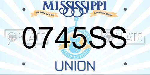 0745SS Mississippi License Plate