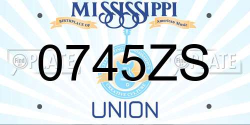 0745ZS Mississippi License Plate