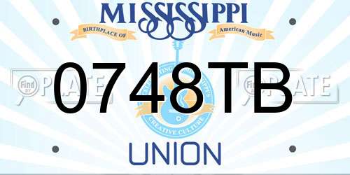 0748TB Mississippi License Plate