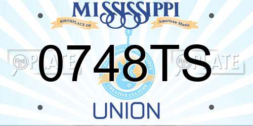 0748TS Mississippi License Plate