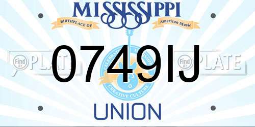 0749IJ Mississippi License Plate