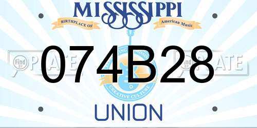 074B28 Mississippi License Plate