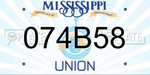 074B58 Mississippi License Plate
