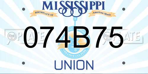 074B75 Mississippi License Plate