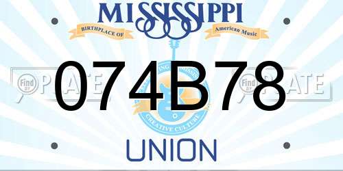 074B78 Mississippi License Plate