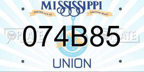 074B85 Mississippi License Plate
