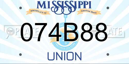 074B88 Mississippi License Plate