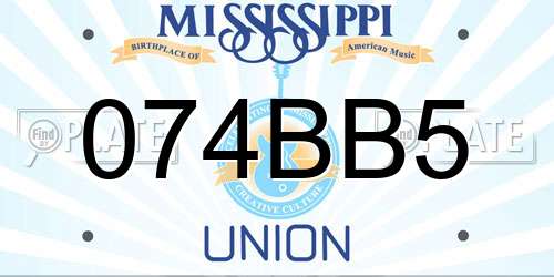074BB5 Mississippi License Plate