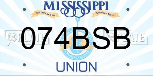 074BSB Mississippi License Plate