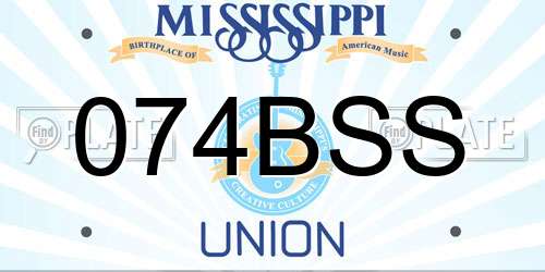 074BSS Mississippi License Plate