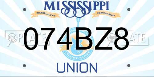 074BZ8 Mississippi License Plate