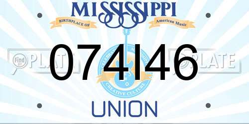 074I46 Mississippi License Plate