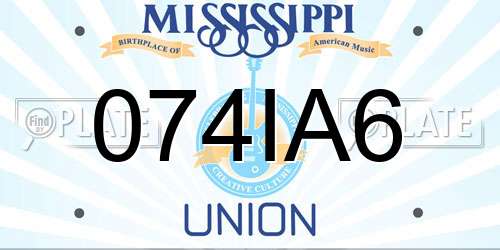 074IA6 Mississippi License Plate