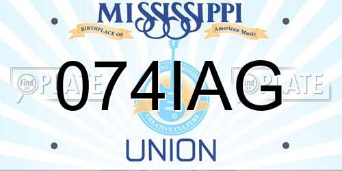 074IAG Mississippi License Plate