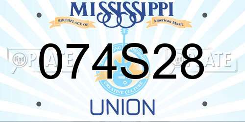 074S28 Mississippi License Plate