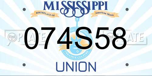 074S58 Mississippi License Plate