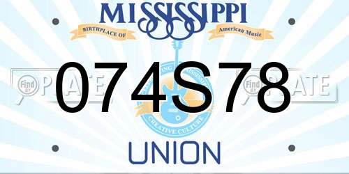 074S78 Mississippi License Plate