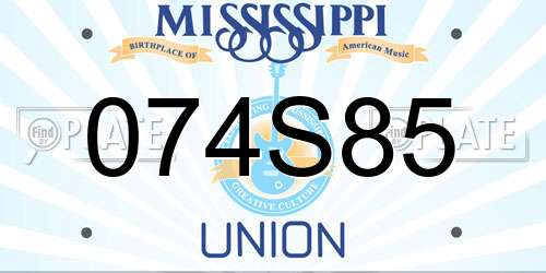 074S85 Mississippi License Plate