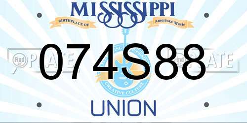 074S88 Mississippi License Plate