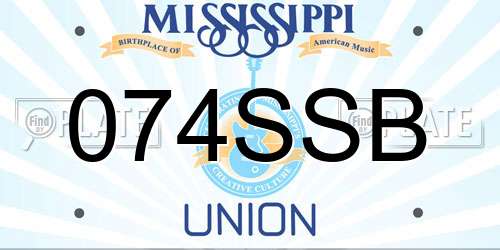 074SSB Mississippi License Plate