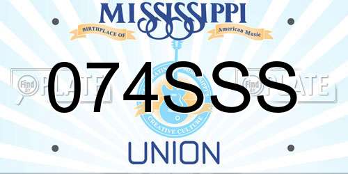 074SSS Mississippi License Plate