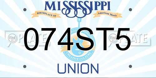 074ST5 Mississippi License Plate