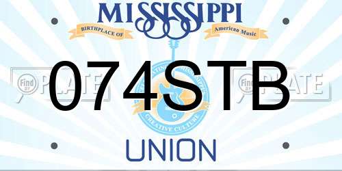074STB Mississippi License Plate