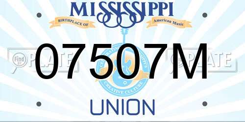 07507M Mississippi License Plate