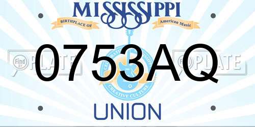 0753AQ Mississippi License Plate
