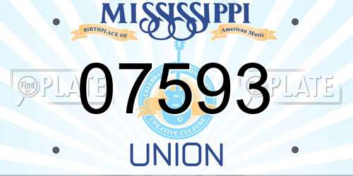 07593 Mississippi License Plate