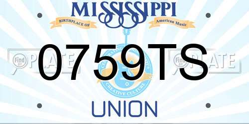 0759TS Mississippi License Plate