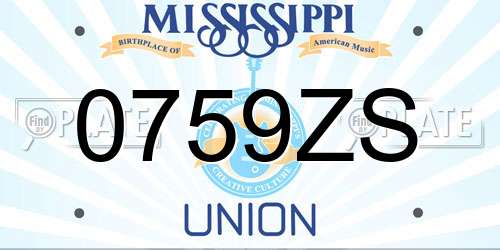 0759ZS Mississippi License Plate