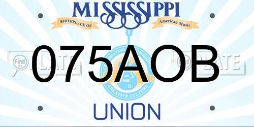 075AOB Mississippi License Plate